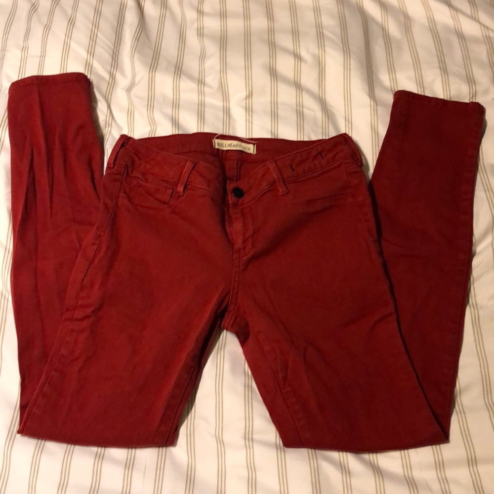 Bullhead red skinny jeggings